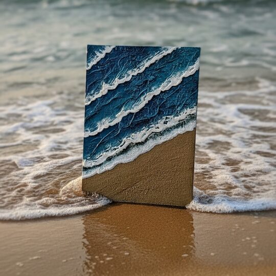 Painted with acrylic Sea