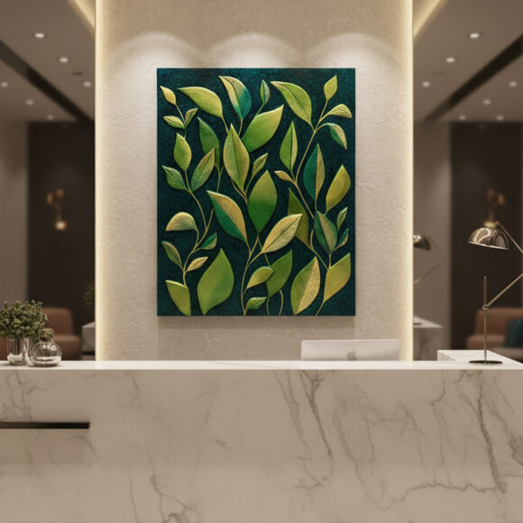 Textured Leaf Art – Smooth Acrylic Texture wall