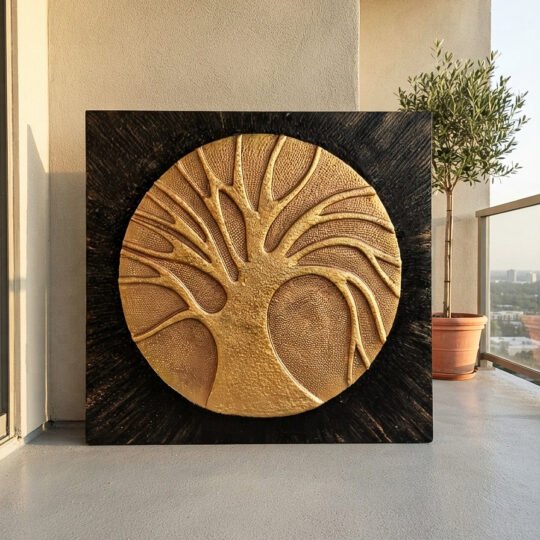 Golden Tree of Life Wooden Wall Art